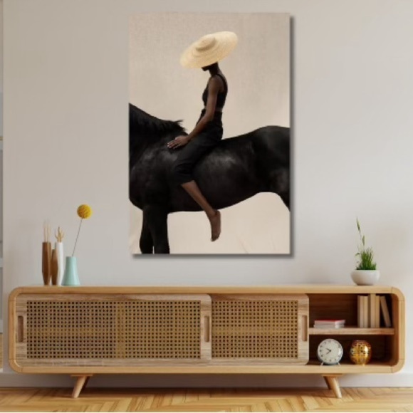 Stunning African American woman Elegant Equestrian Canvas unframed print New ✨😍 - Picture 12 of 13